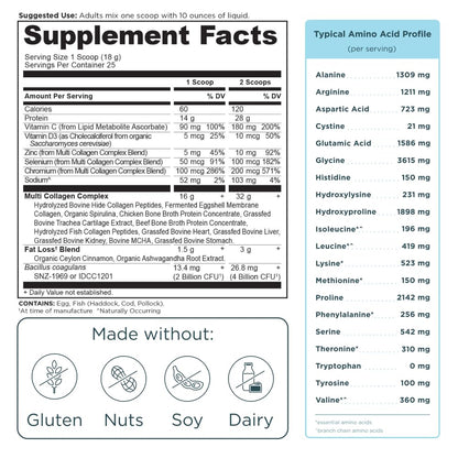 Ancient Nutrition Advanced Hydrolyzed Collagen Peptides Powder with Probiotics & Vitamin C, Cinnamon Flavor, 25 Servings