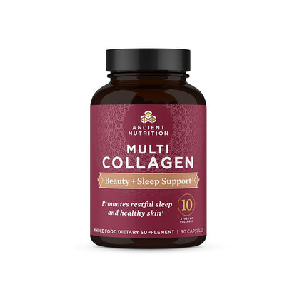 Ancient Nutrition Collagen Pills for Hair, Skin & Nails — Beauty + Sleep Formula (90 Count)