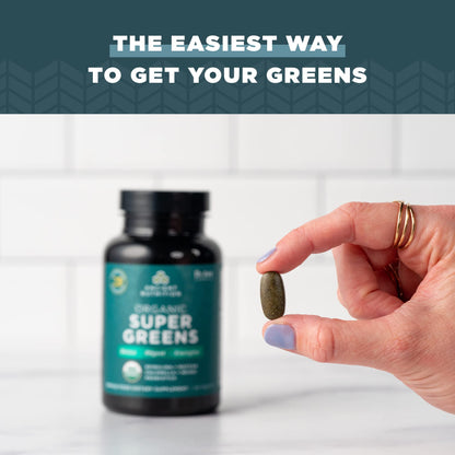 Ancient Nutrition Organic SuperGreens with Probiotics – 90 Count Tablets | 30 Servings