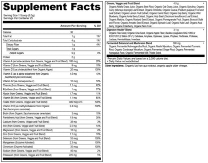 Ancient Nutrition Organic SuperGreens + Multivitamin Powder | 25 Servings, 7.5 oz