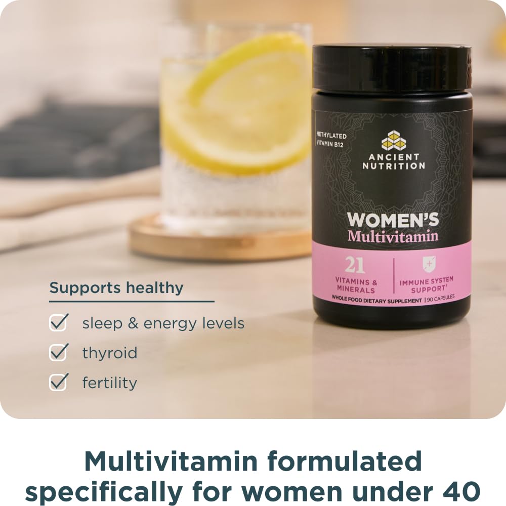 Ancient Nutrition Multivitamin for Women – Immune & Bone Health Support, 90 Count