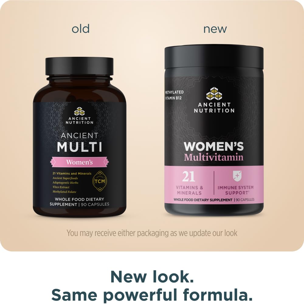 Ancient Nutrition Multivitamin for Women – Immune & Bone Health Support, 90 Count