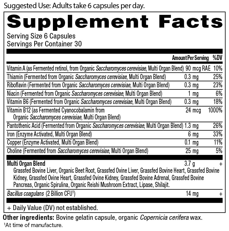 Ancient Nutrition Organ Supplements – Grass-Fed & Wild Organ Complex, 180 Count