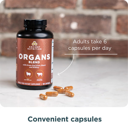 Ancient Nutrition Organ Supplements – Grass-Fed & Wild Organ Complex, 180 Count