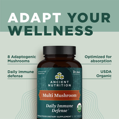 Ancient Nutrition Organic Multi Mushroom Immune Support - 60 Count