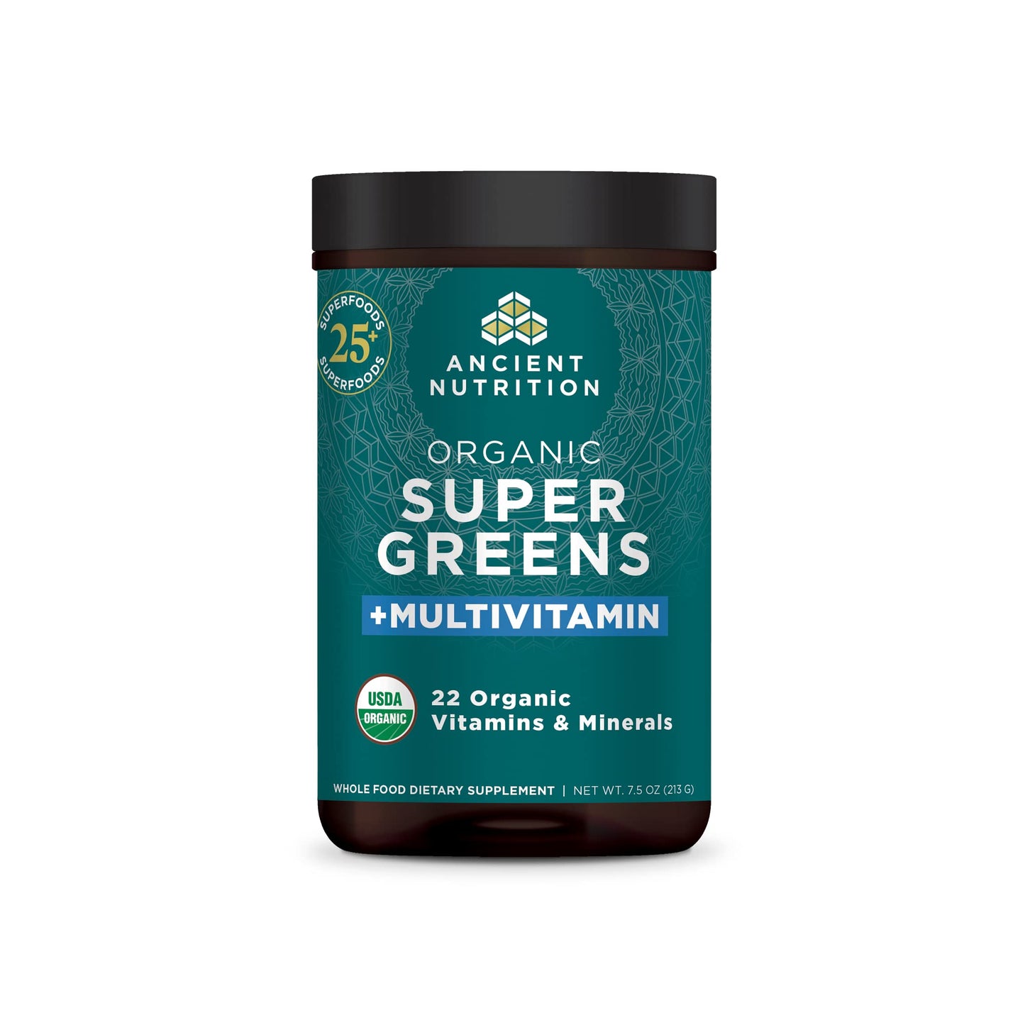 Ancient Nutrition Organic SuperGreens + Multivitamin Powder | 25 Servings, 7.5 oz