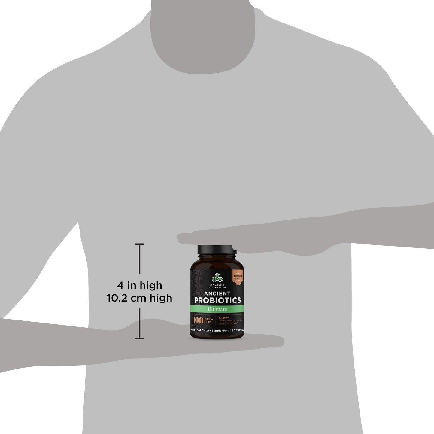 Ancient Nutrition Probiotics Ultimate 100 Billion CFU/Serving – Gluten Free, 60 Capsules