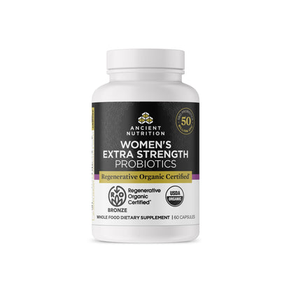 Ancient Nutrition Regenerative Organic Probiotics for Women – 25B CFUs, 60 Count