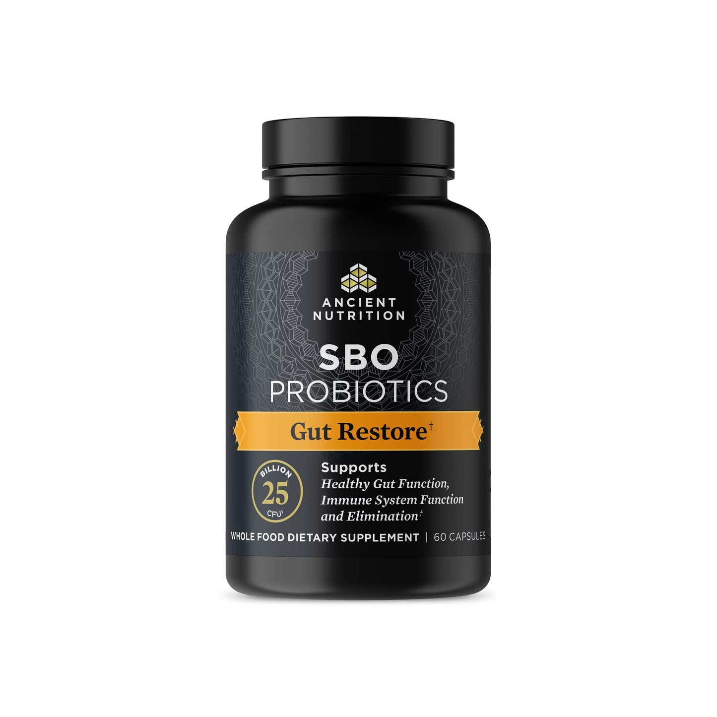Ancient Nutrition SBO Probiotics Gut Restore — 60 Count, 25 Billion CFU, Digestive & Immune Support, Gluten Free