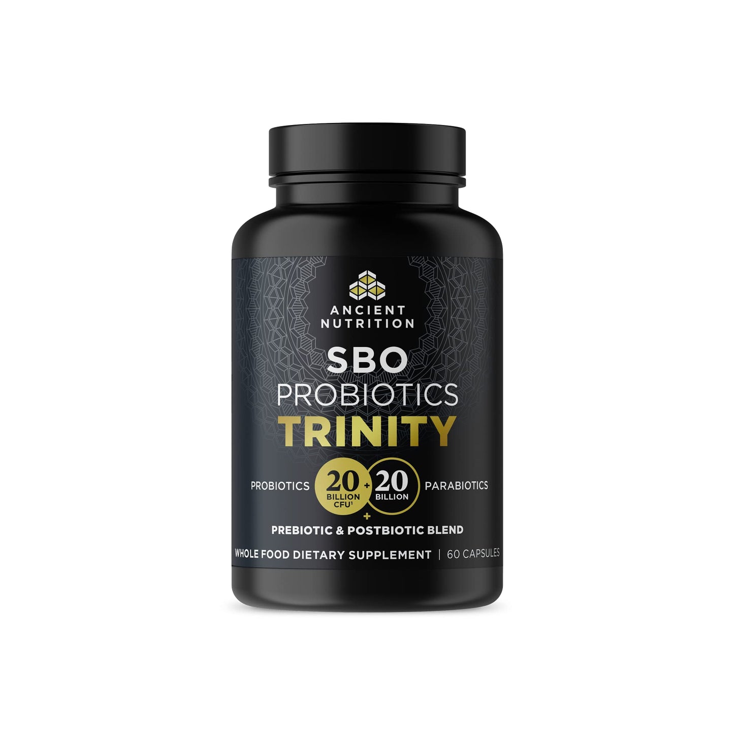 Ancient Nutrition SBO Probiotic Trinity Daily Care — 40 Billion CFU, 60 Count