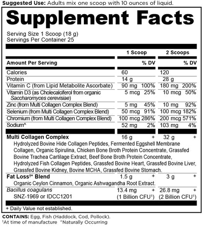 Ancient Nutrition Advanced Hydrolyzed Collagen Peptides Powder with Probiotics & Vitamin C, Cinnamon Flavor, 25 Servings