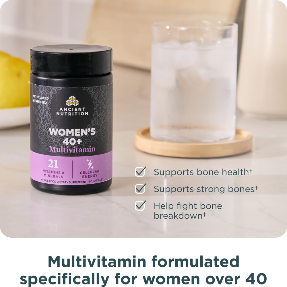 Ancient Nutrition Multivitamin for Women 40+ – Immune Support & Bone Health, 90 Capsules
