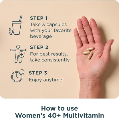 Ancient Nutrition Multivitamin for Women 40+ – Immune Support & Bone Health, 90 Capsules