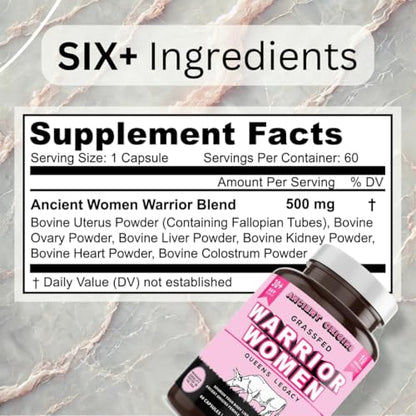 Ancient Origins Female-Optimized Beef Organ Superfood (60 x 500 mg) – Grass-Fed, Pasture-Raised