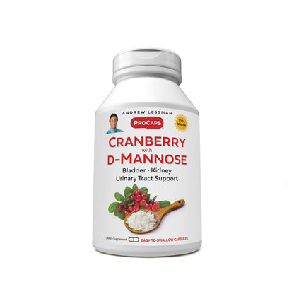 ANDREW LESSMAN Cranberry with D-Mannose - 360 Capsules - Urinary Tract Support