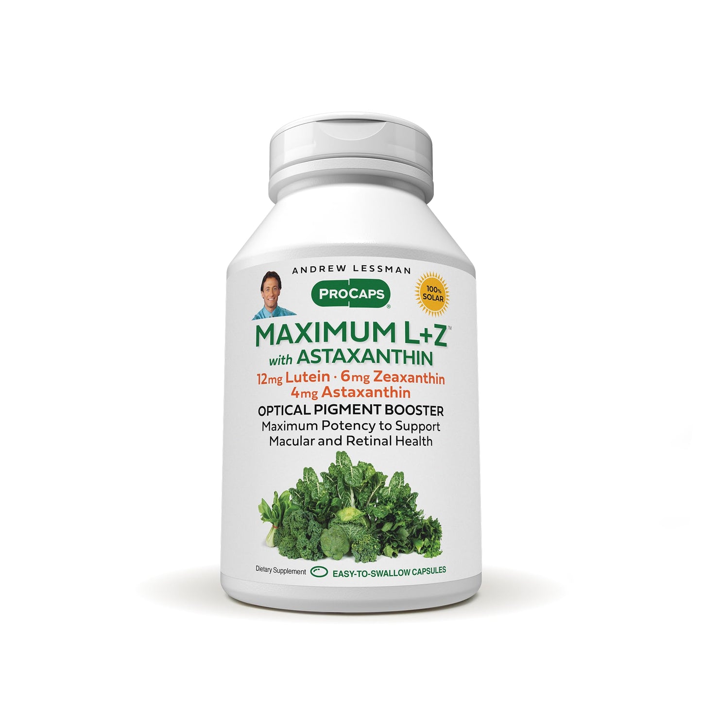 ANDREW LESSMAN Maximum L+Z with Astaxanthin 240 Softgels - 12mg Lutein, 6mg Zeaxanthin, 4mg Astaxanthin | Eye & Brain Health