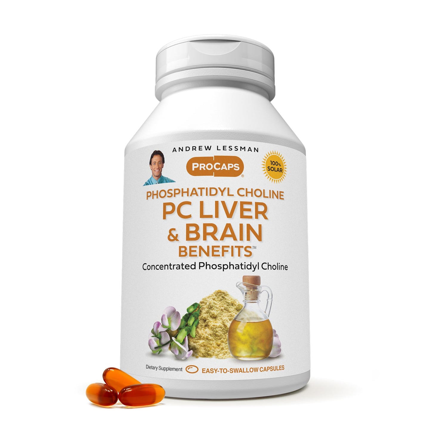 ANDREW LESSMAN PC Liver & Brain Benefits 360 Softgels – Phosphatidylcholine for Brain & Liver Support | No Additives