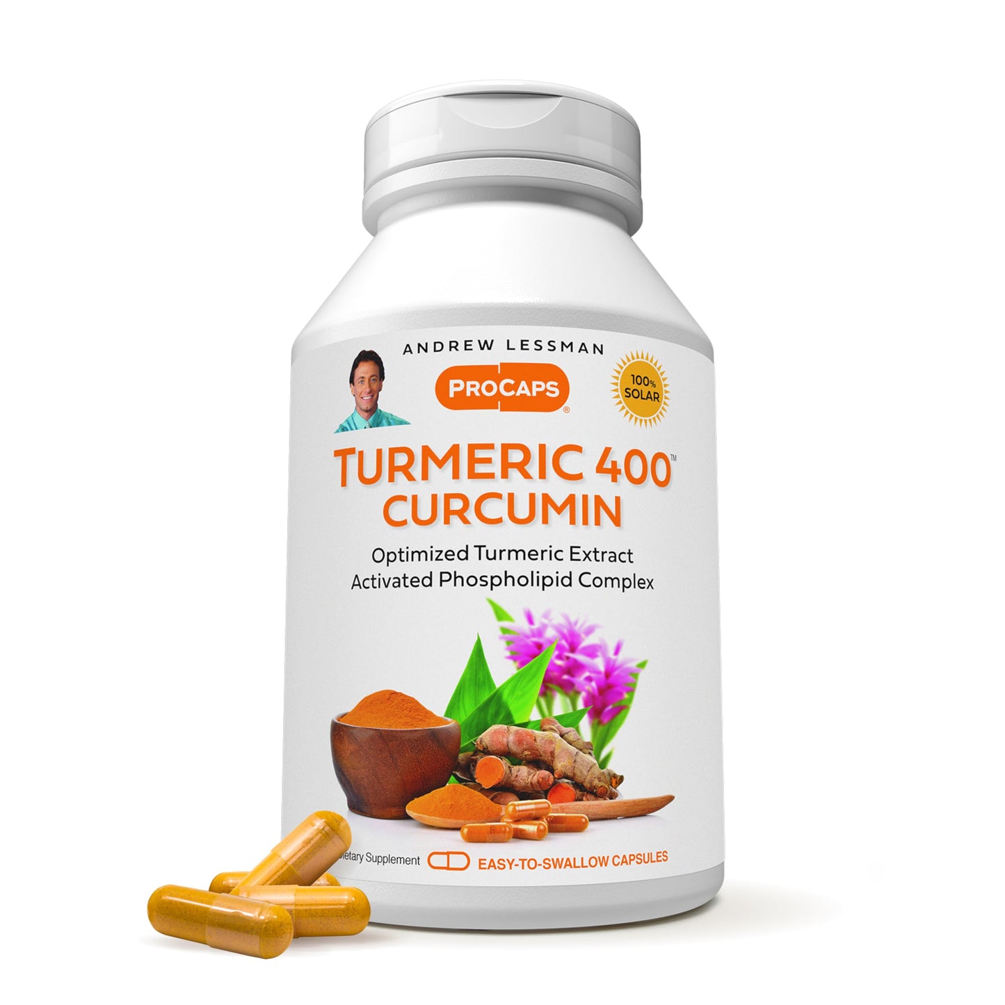 ANDREW LESSMAN Turmeric 400mg - 240 Capsules | 95% Curcuminoids Phospholipid Complex