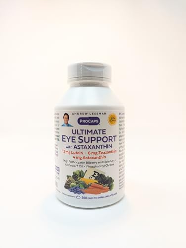 ANDREW LESSMAN Ultimate Eye Support with Astaxanthin – 360 Softgels | 12 mg Lutein, 6 mg Zeaxanthin, 4 mg Astaxanthin