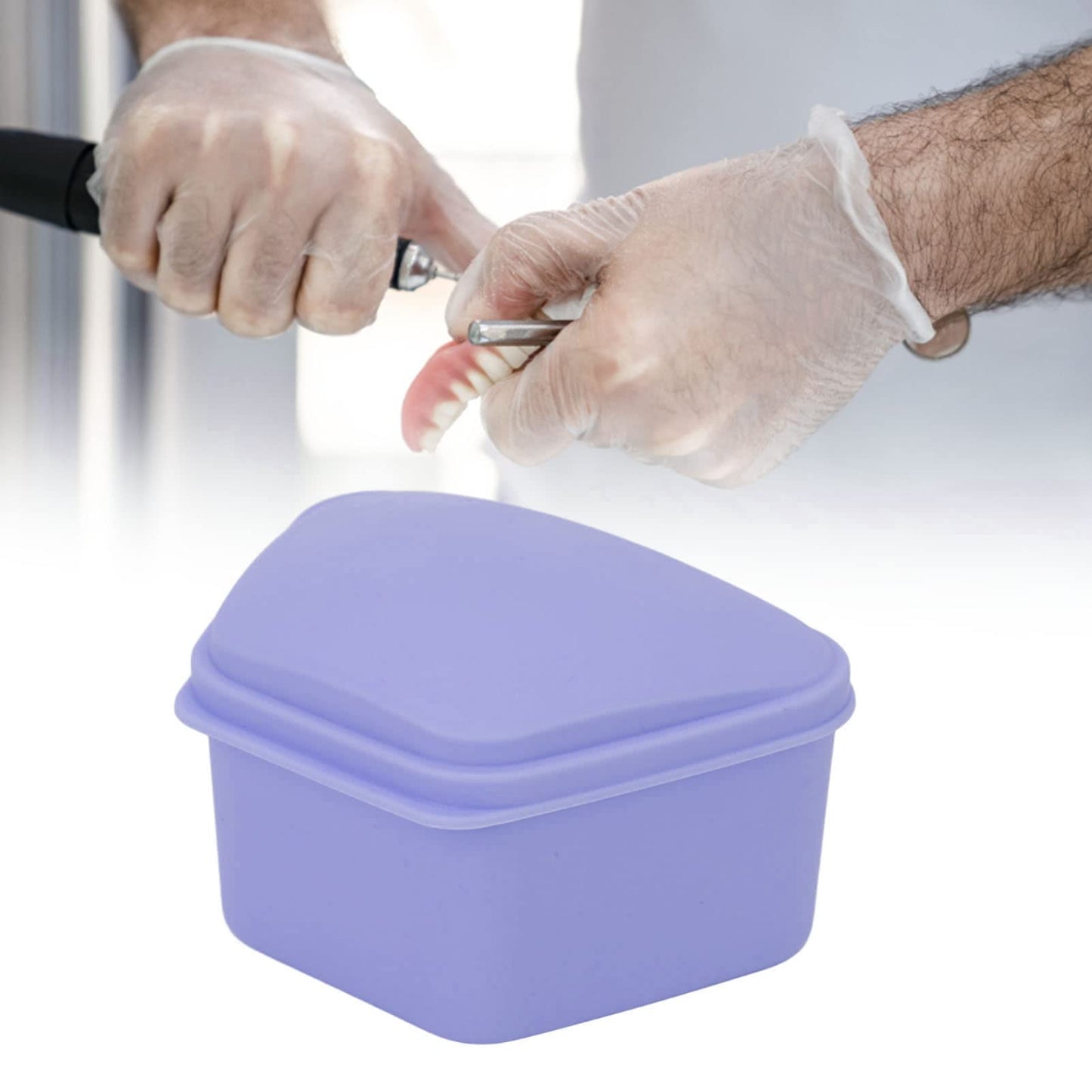 ANGGREK Retainer Case | Trapezoid Travel Denture Storage Box for Home & Office