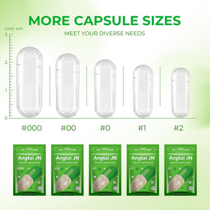 Angtai JN Capsules Size 000 – Vegan Empty Capsule Kit (100 Count)