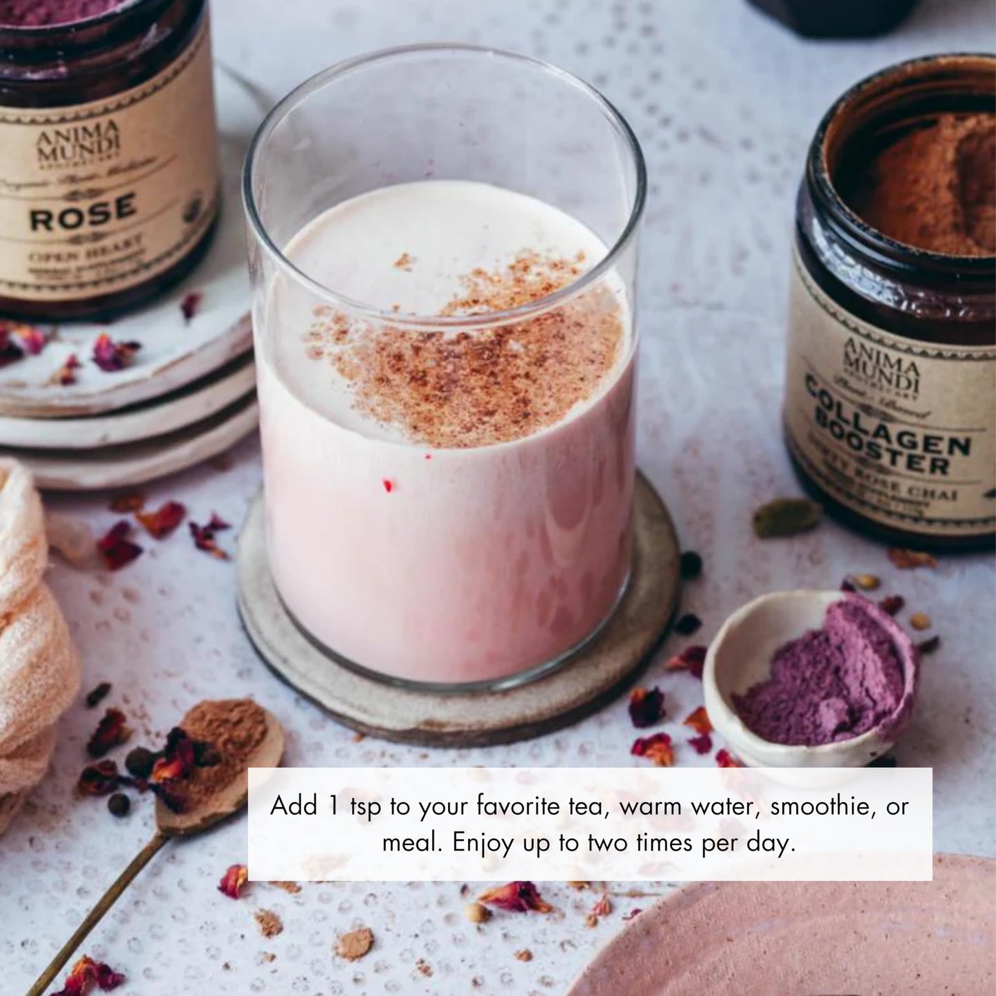 Anima Mundi Apothecary Vegan Collagen Booster Powder – Dirty Rose Chai