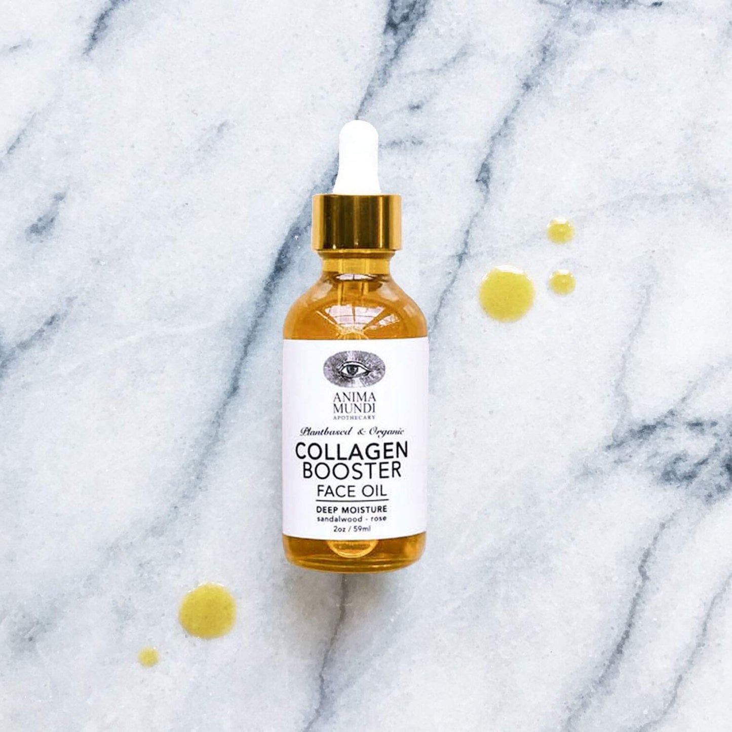 Anima Mundi Apothecary Collagen Booster Facial Oil – Hydrating Organic Plant-Based Oil (2oz/59ml)