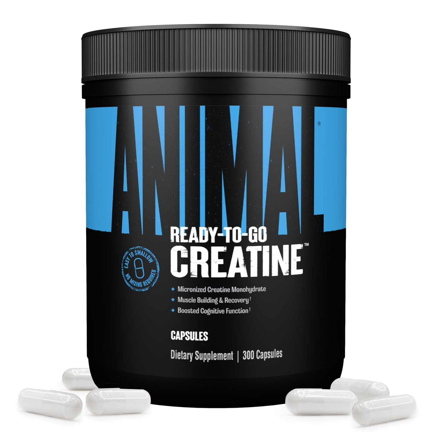 Animal Micronized Creatine Monohydrate Capsules – 300 Caps, 2.5g Per Serving