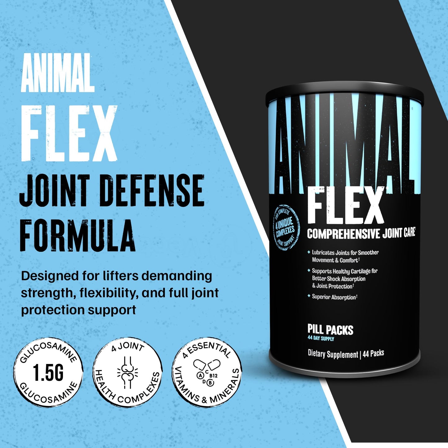 Animal Flex – Glucosamine Chondroitin Joint Support for Men & Women | Turmeric & Boswellia
