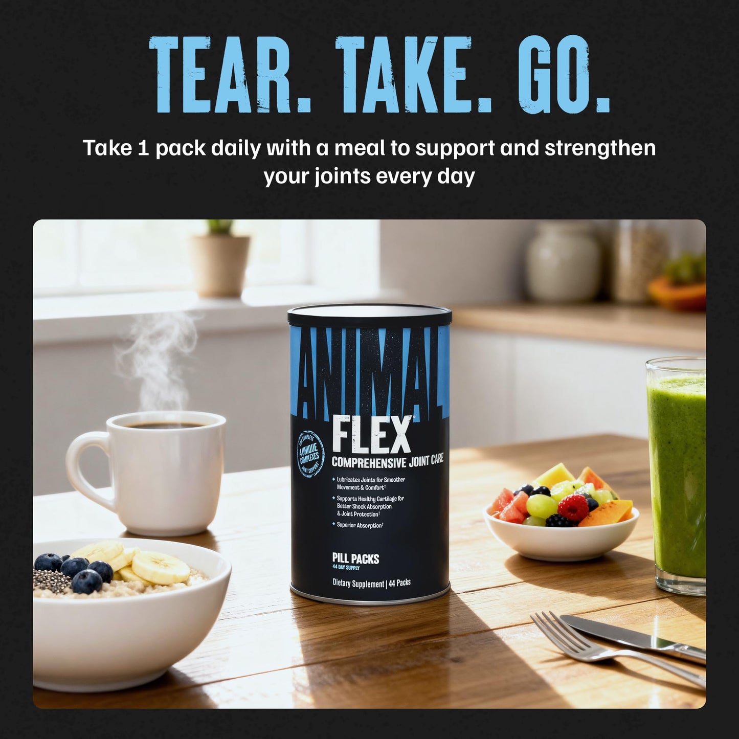 Animal Flex – Glucosamine Chondroitin Joint Support for Men & Women | Turmeric & Boswellia