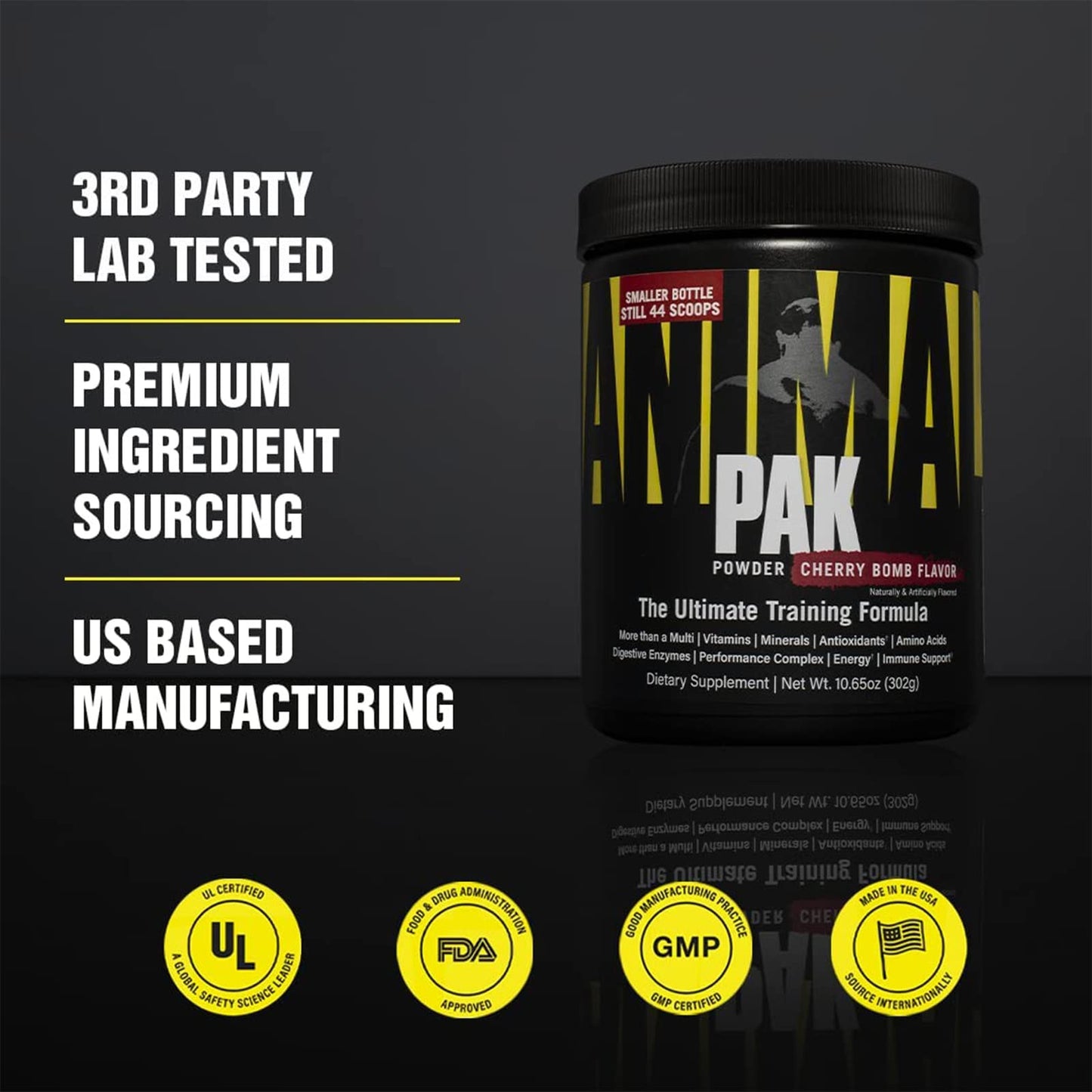 Animal Pak – All-in-One Vitamin & Supplement Powder | 44 Scoops | Cherry Bomb