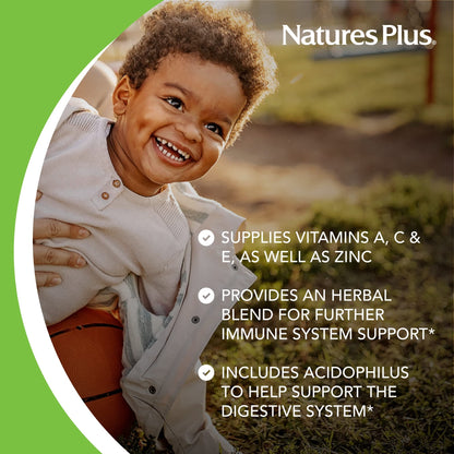 Natures Plus Animal Parade Immune Booster – Tropical Berry, 90 Chewables, Gluten Free & Vegan