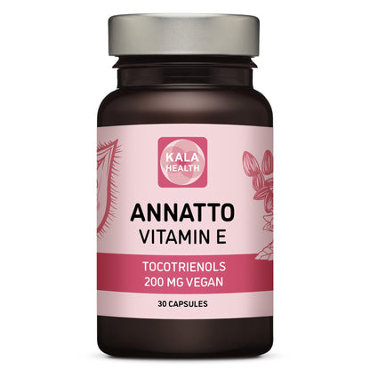Annatto Tocotrienols Vegan Vitamin E - Tocopherol Free, 200mg, Non-GMO Antioxidant (30)