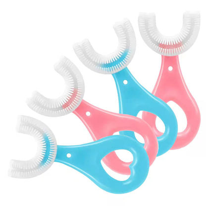 ANOOVV 4 Pack U-Shaped Toddler Toothbrushes – 360° Cleaning, Soft Bristles for Ages 2-6