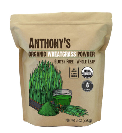 Anthony's Organic Wheatgrass Powder - 8 oz, USA Grown | Gluten Free, Non-GMO