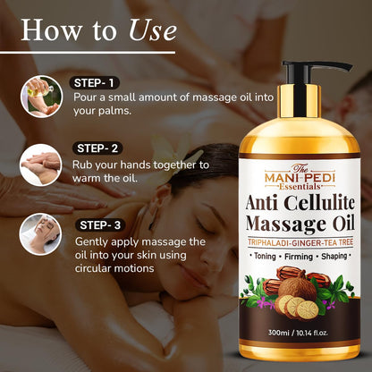 Anti-Cellulite Massage Oil with Ginger & Tea Tree – Toning & Firming | 10 oz