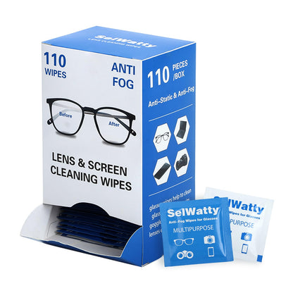 Anti-Fog Wipes for Glasses – 110 Count Lens Cleaning Wipes for Eyeglasses & Screens