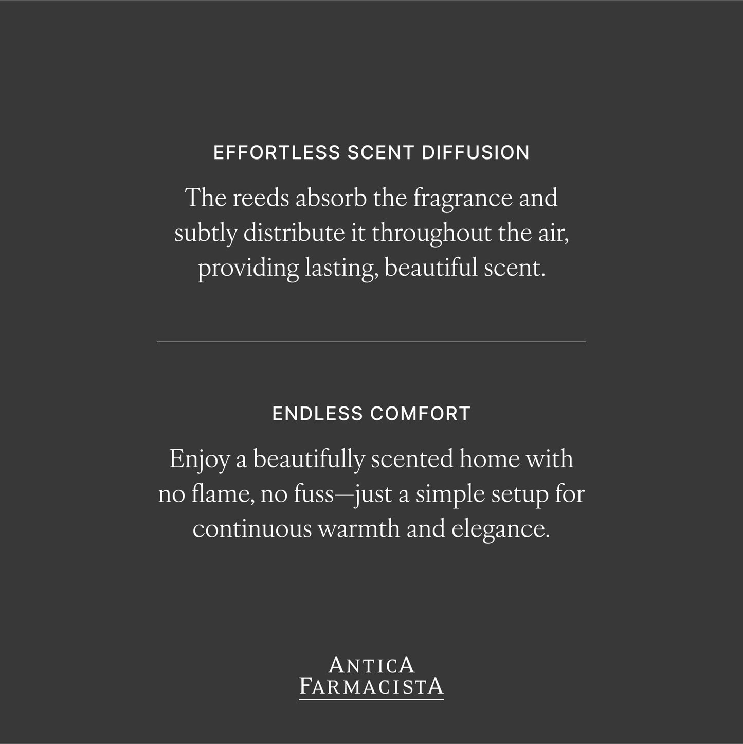 Antica Farmacista Home Ambiance Diffuser – Warm White, 3.4 fl oz | Long-Lasting Luxury Reed Diffuser Gift