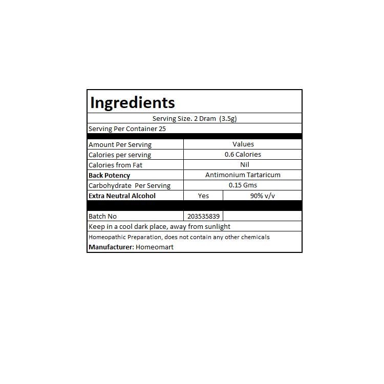 Antimonium Tartaricum 200C Homeopathy Pellets – Pack of 3 | Homeomart