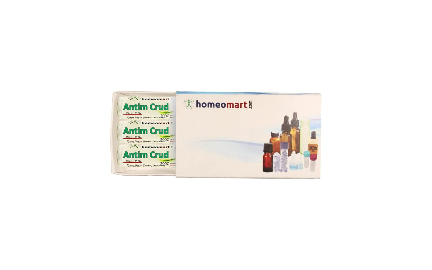 Antimonium Crudum Homeopathy Pellets 200C Potency – Pack of 3 | HomeoMart