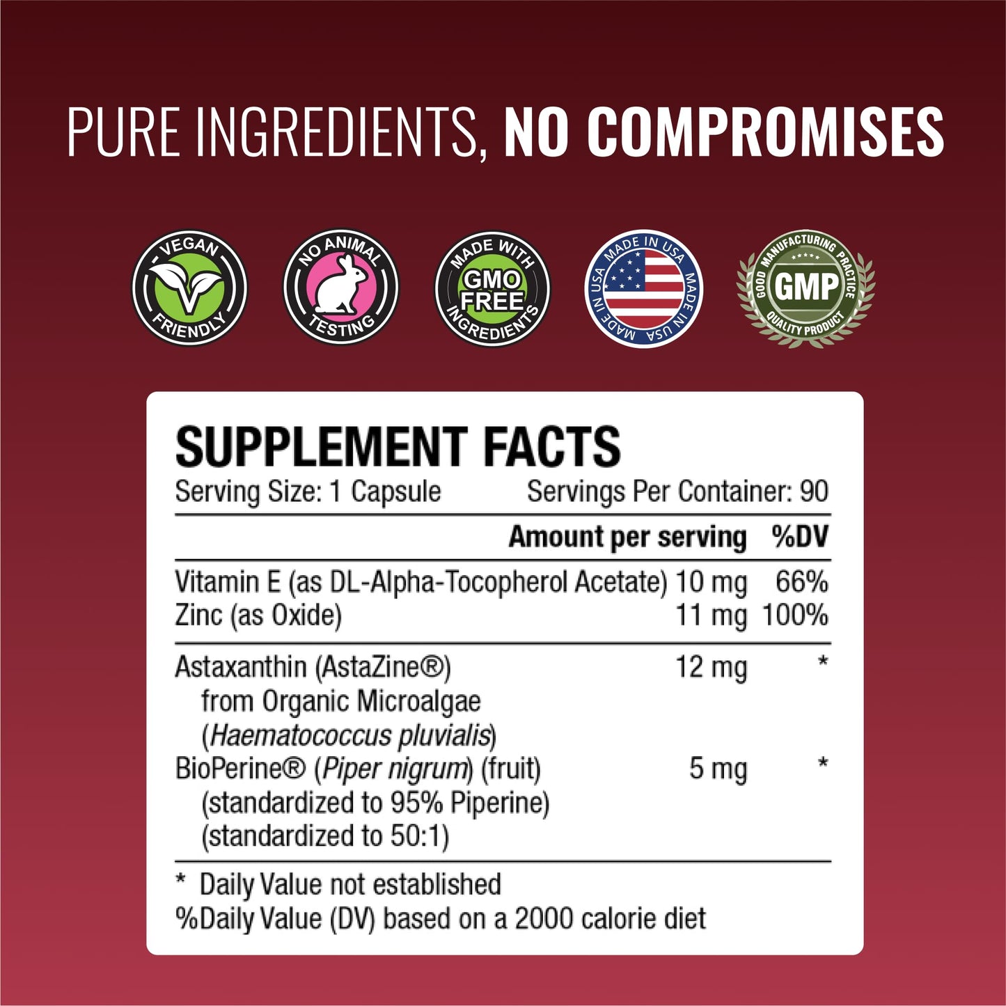 Approved Science Astaxanthin 12 mg - Extra Strength Antioxidant | 180 Vegan Capsules