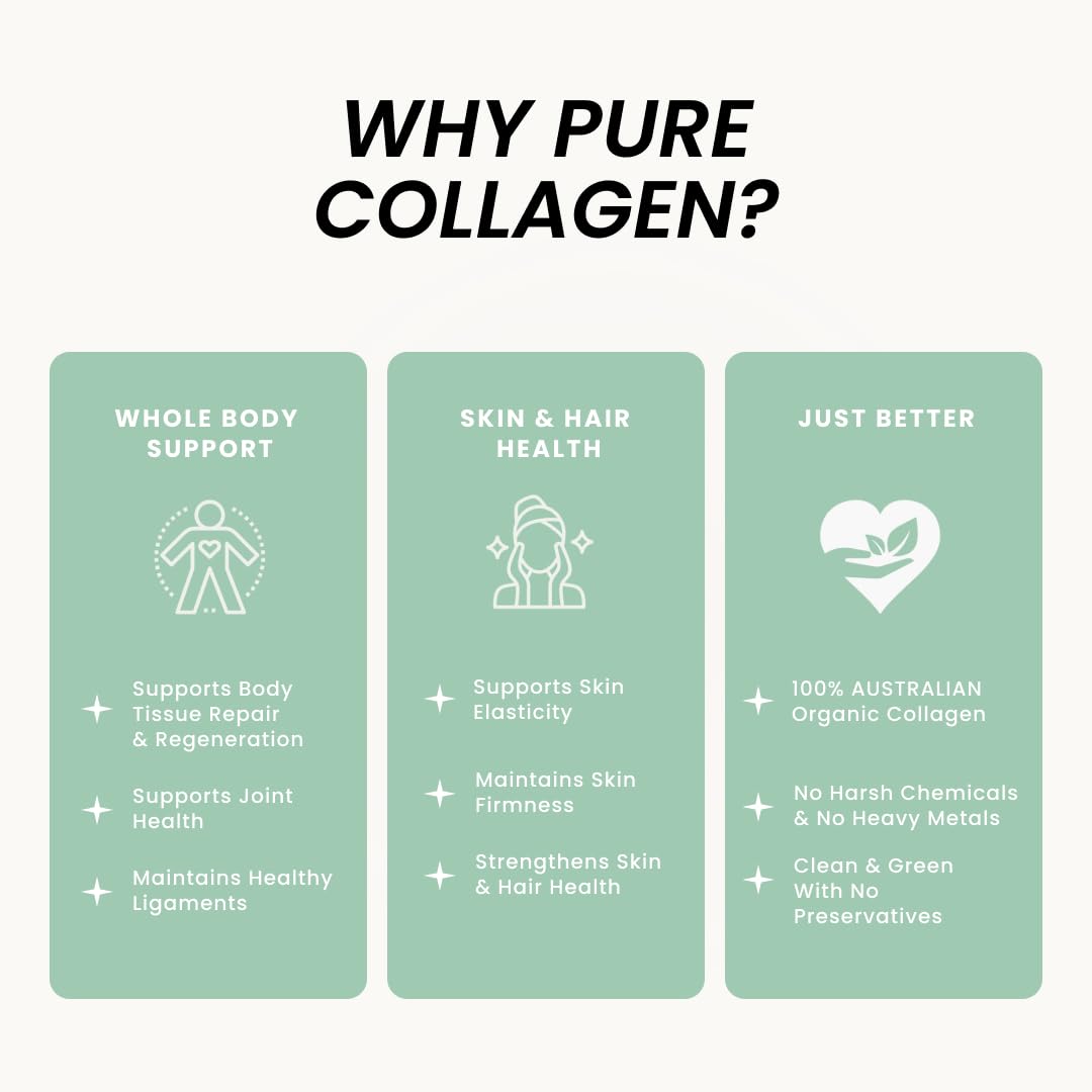 Organic Collagen Australia – Pure Collagen & Spirulina Capsules (120 Capsules)