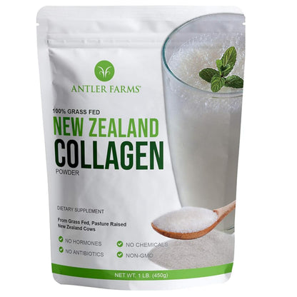 Antler Farms NZ Grass-Fed Collagen Powder – Unflavored, 1 lb, Hydrolyzed & Keto-Friendly