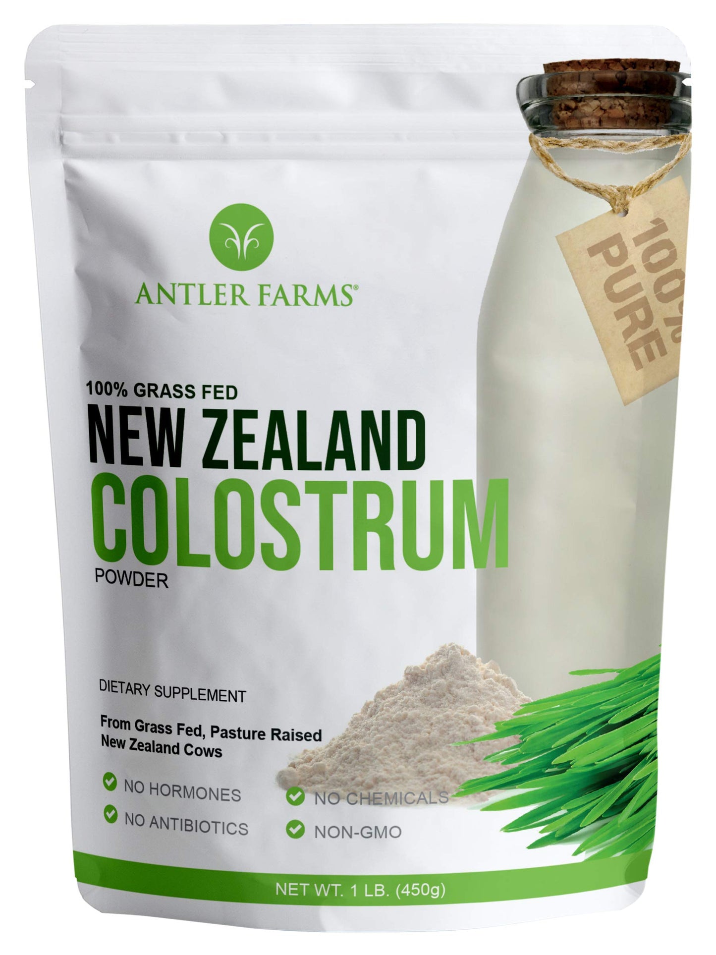 Antler Farms NZ Colostrum – 30 Servings, Grass-Fed, Cold Processed, High IgG, Undiluted