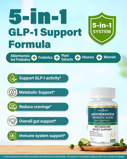Anven Health GLP-1 Probiotic + Prebiotic, 100B CFU – 180 Capsules