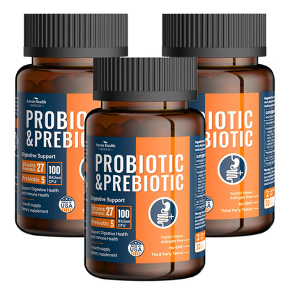 Anven Health 100 Billion Probiotics for Gut, Digestive & Immune Health – 27 Strains + 5 Organic Prebiotics | Made in USA | 180 Caps