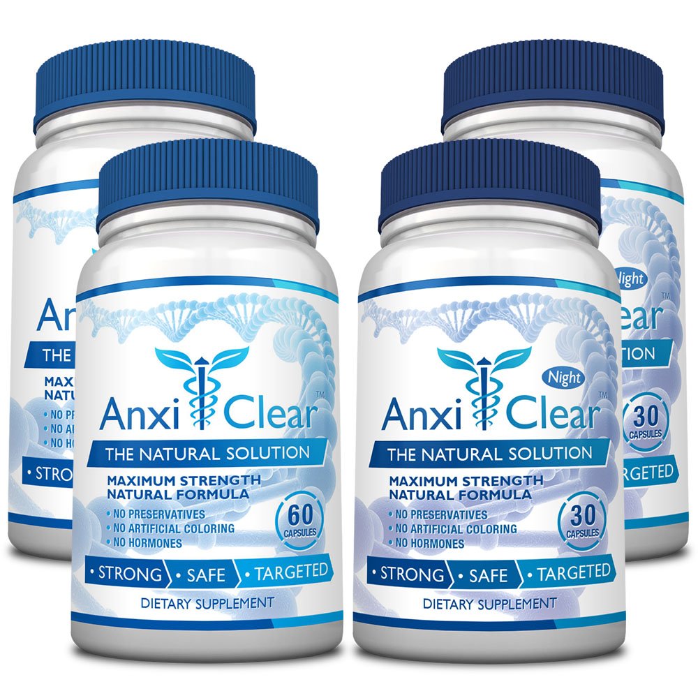 Consumer Health AnxiClear - Boosts Mood, Calms The Mind, Elevates Serotonin Levels - 5-HTP, L-thianine - 1 Day + 1 Night