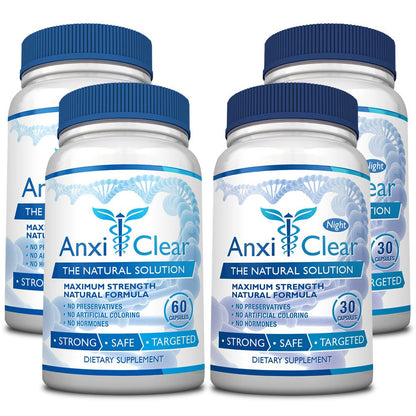 Consumer Health AnxiClear - Boosts Mood, Calms The Mind, Elevates Serotonin Levels - 5-HTP, L-thianine - 1 Day + 1 Night