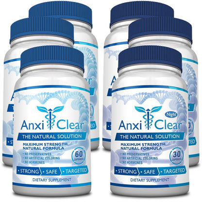Consumer Health AnxiClear - Boosts Mood, Calms The Mind, Elevates Serotonin Levels - 5-HTP, L-thianine - 1 Day + 1 Night