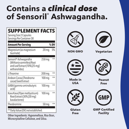 LifeSeasons Anxie-T Plus - Extra Strength Stress Relief Supplement for Calm Mood & Focus